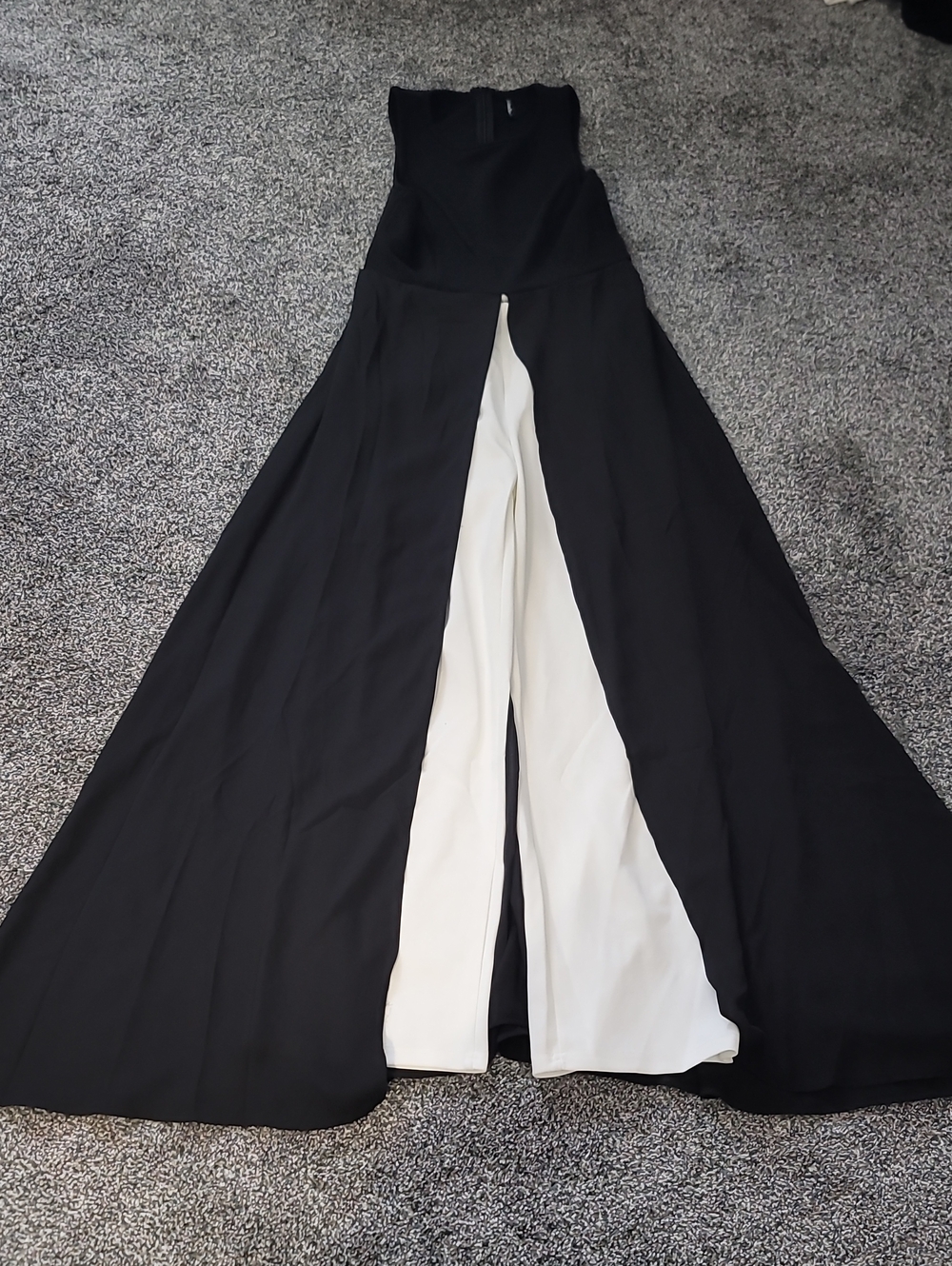 Black and White Wide-Leg Palazzo Jumpsuit